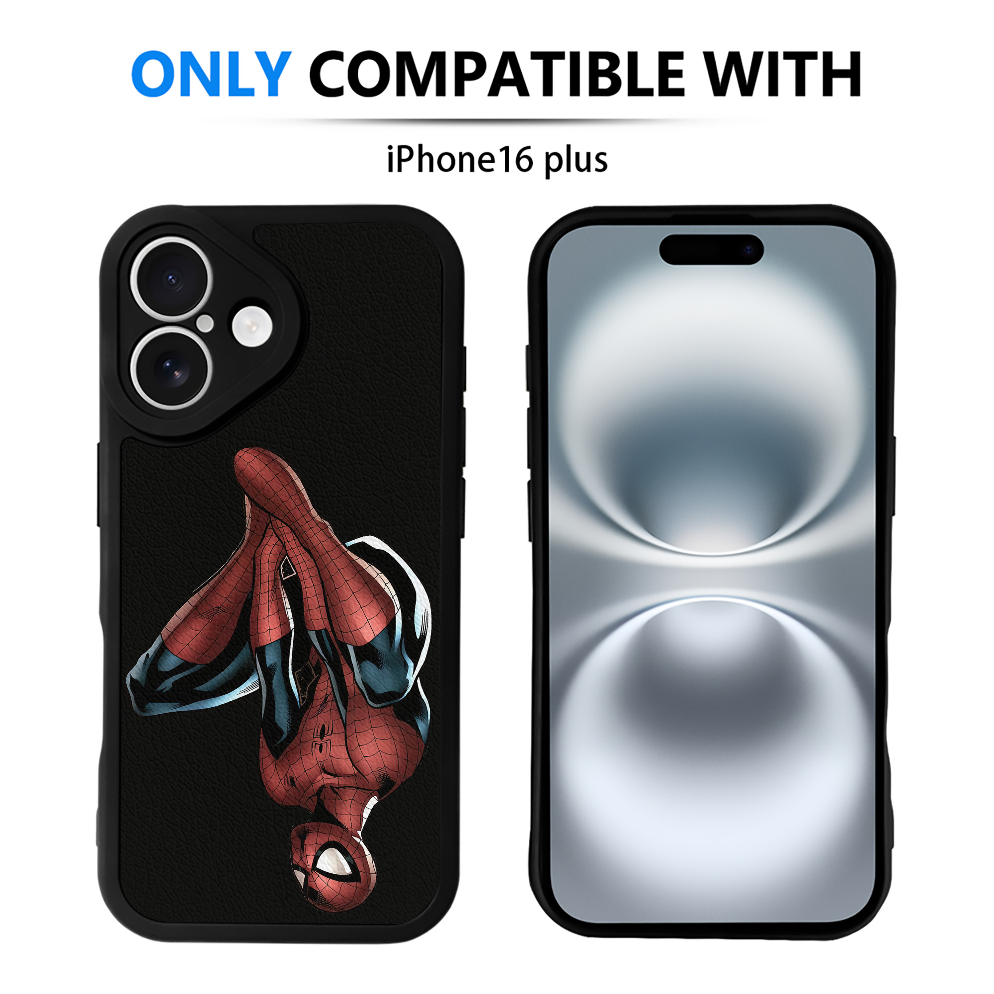 Spider Man スパイダーマン 【iPhone 16シリーズ対応】シリコンスマホケース（レザー調） 材質：シリコン